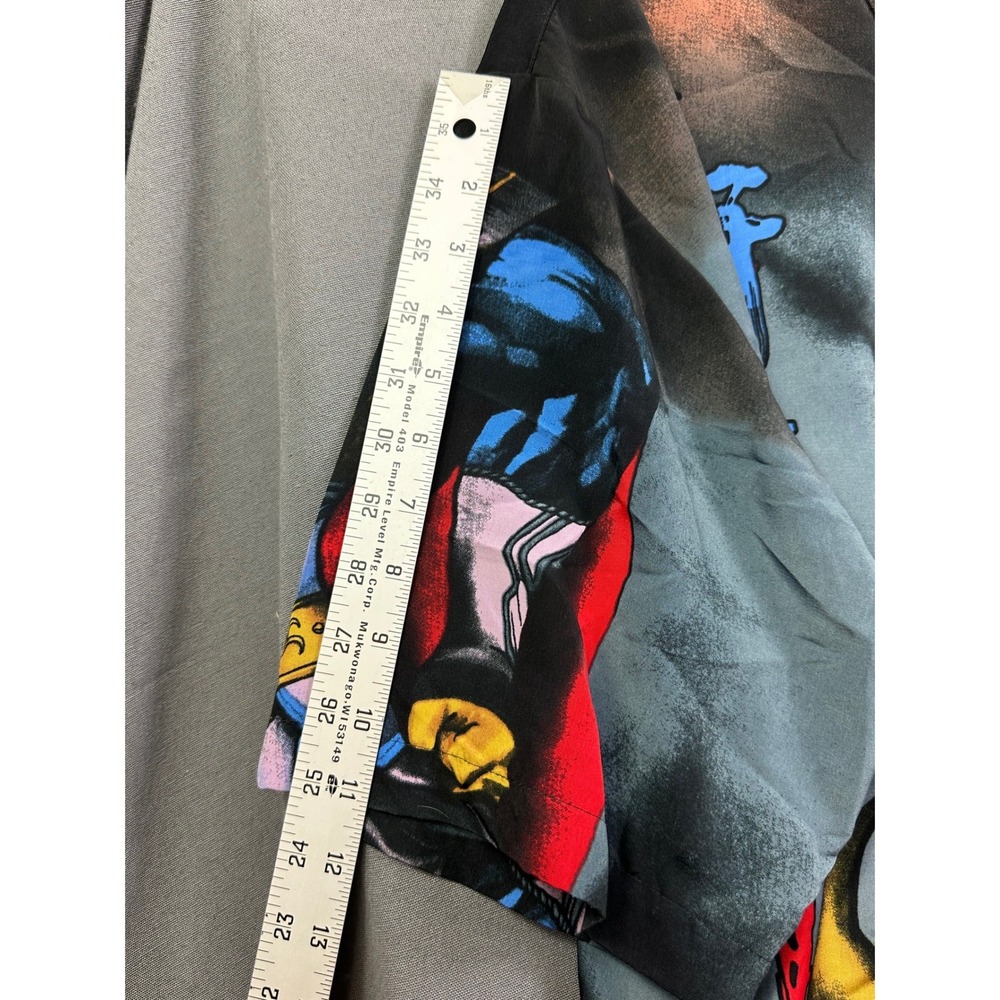 Billion Bay Men's Anime Warrior Graphic Button Down Shirt Black Red Large L - Picture 6 of 10